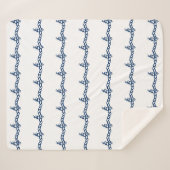 Navy Blau weiße Seeseil Wellen Muster Sherpa Sherpadecke (Vorderseite (Horizontal))