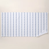 Navy Blau weiße Seeseile Muster Beach Handtuch (Vorderseite)
