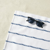 Navy Blau weiße Seeseile Muster Beach Handtuch (Beispiel)