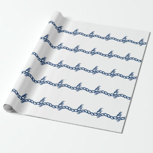 Navy Blau weiße Segel Wellen Muster Geschenk W Geschenkpapier