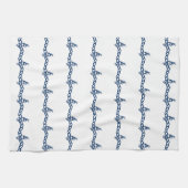 Navy Blau weiße Segel Wellen Muster Kitche Geschirrtuch (Horizontal)