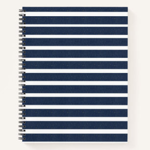 Navy Blau Weiße Streifen Notizblock