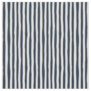 Navy Blau & Weiße Unregelmäßige Streifen Stoff