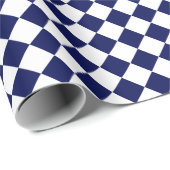 Navy Blau / Weißes Diamantmuster Einfache Maskulin Geschenkpapier (Rolleneckpunkt)