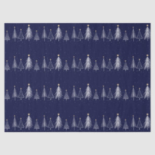 Navy Blau Winter Weihnachten Kiefern Stern Seidenpapier