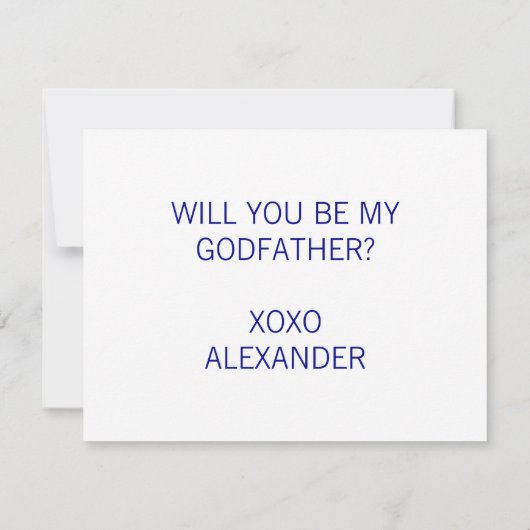 Navy Blau wird mein Vater Vorschlag sein Einladung (Rückseite)