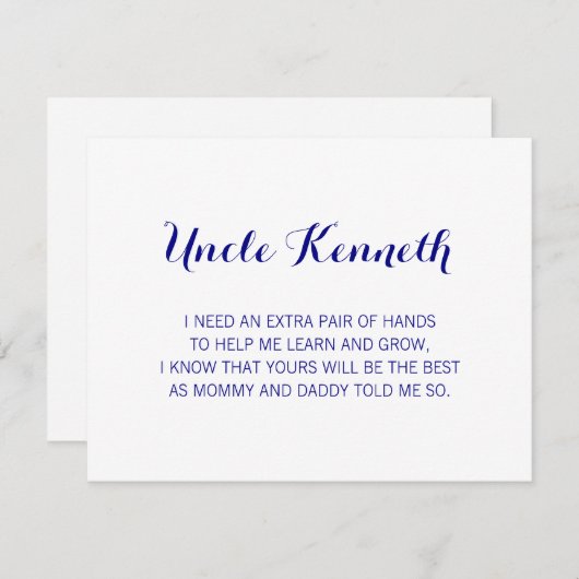 Navy Blau wird mein Vater Vorschlag sein Einladung (Vorne/Hinten)