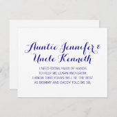 Navy Blau wird mein Vorschlag der Eltern sein Einladung (Vorne/Hinten)