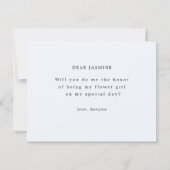 Navy Blau wird meine Blume Girl Card sein Save The Date (Rückseite)