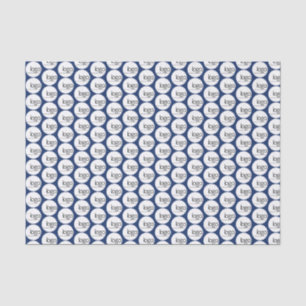NAVY BLAUE EIGENES LOGO WIEDERHOLUNG PATTERGESCHÄF SEIDENPAPIER