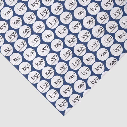 NAVY BLAUE EIGENES LOGO WIEDERHOLUNG PATTERGESCHÄF SEIDENPAPIER (Ausschnitt)