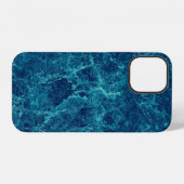 Navy Blaue Marmortextur iPhone Hülle (Rückseite (Horizontal))