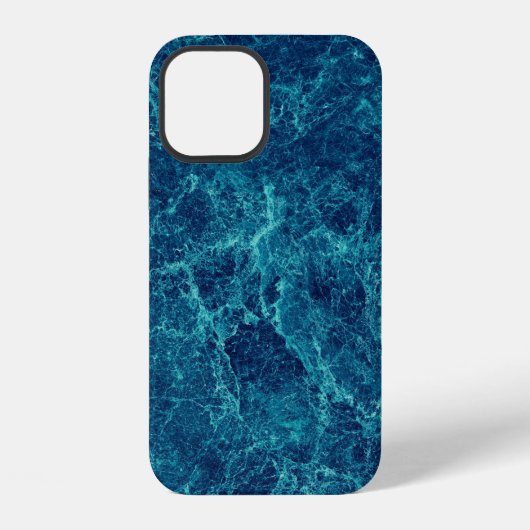 Navy Blaue Marmortextur iPhone Hülle (Rückseite)