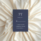 Navy blaue minimalistische moderne elegante Rsvp-K RSVP Karte