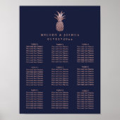 NAVY BLAUE ROSE GOLD PINEAPPLE SITZENCHARTA POSTER (Vorne)