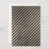 Navy blaue Streifen Corporate Chic Weihnachten Einladung (Rückseite)