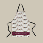 Navy blauen bordeauxfarbenen, eleganten Antler Schürze