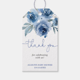 Navy blauen floralen Aquarell elegante Gefallen Ta Geschenkanhänger