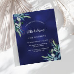 Navy Blauen Geburtstag Einladung<br><div class="desc">Ein marineblauer blauer Hintergrund mit Grünpflanzen. Die blaue Farbe ist ungleichmäßig. Personalisieren Sie Ihren Namen und Ihre Party-Daten und fügen Sie diese hinzu. 1 Blatt = 1 Einladungs-Druckkante bis Kante.</div>