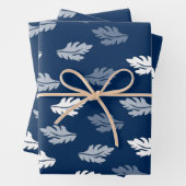 Navy Blauer Antiker Blätter Muster (Beispiel)