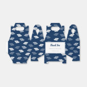 Navy Blauer Antiker Blätter Muster Geschenkschachtel (Ungefaltet)