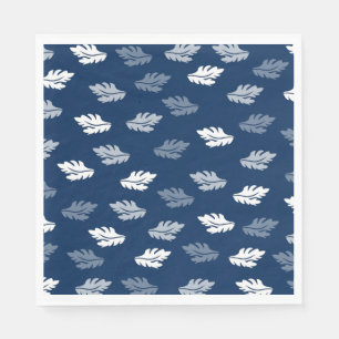 Navy Blauer Antiker Blätter Muster Serviette