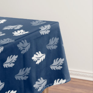Navy Blauer Antiker Blätter Muster Tischdecke