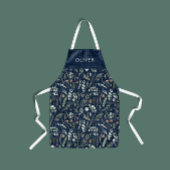 Navy blauer botanischer, eleganter, moderner Famil Schürze