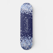 Navy blauer Comfetti Name elegantes Mädchen Skateboard (Vorderseite)