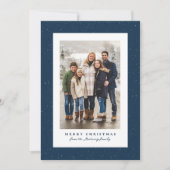 Navy Blauer Fleckrahmen einfaches Weihnachtsgebäck Feiertagskarte (Vorderseite)