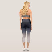 Navy Blauer Grau Weiße Gradient rusbre Capri Leggings (Rückseite)
