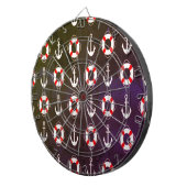Navy blauer schöner Sommer Design Dart Board Dartscheibe (Vorderseite rechts)