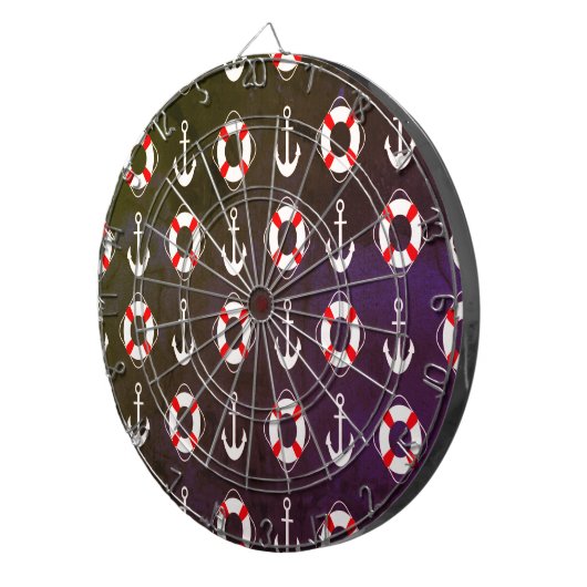 Navy blauer schöner Sommer Design Dart Board Dartscheibe (Vorderseite rechts)