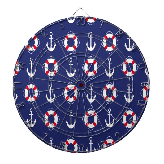 Navy blauer schöner Sommer Design Dart Board Dartscheibe (vorne)