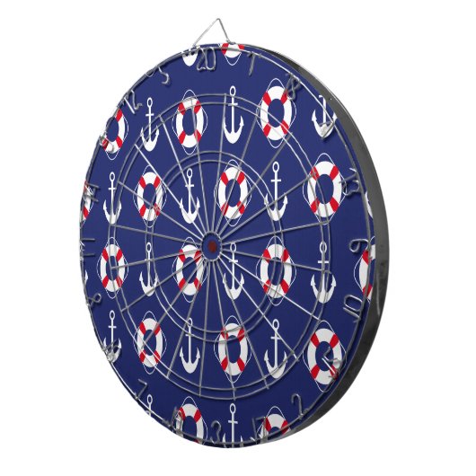 Navy blauer schöner Sommer Design Dart Board Dartscheibe (Vorderseite rechts)