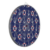 Navy blauer schöner Sommer Design Dart Board Dartscheibe (Vorderseite Links)