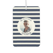 Navy Blauer Streifen Nautisches Foto Autolufterfrischer (Vorderseite)