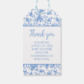 Navy blauer Teddy Bär Babydusche Danke Geschenkanhänger (Rückseite)