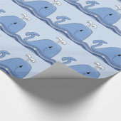 Navy-Blauer Wal Geschenkpapier (Ecke)