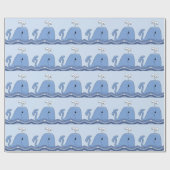 Navy-Blauer Wal Geschenkpapier (Flach)