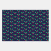 Navy Blauer Weihnachtsanfang in Nylonstern Geschenkpapier Set (Vorderseite 3)