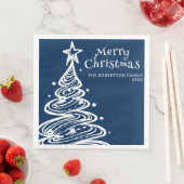 Navy Blauer Weihnachtsbaum Weihnachtsbaum Party Serviette (Beispiel)
