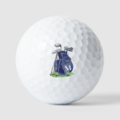 Navy Blaues Anfangsmonogramm Golfball (Vorderseite)