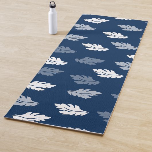 Navy Blaues Antikes Blätter-Muster Yogamatte (Beispiel)