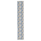 Navy Blaues Blumen Heim Tischläufer (Vorderseite)