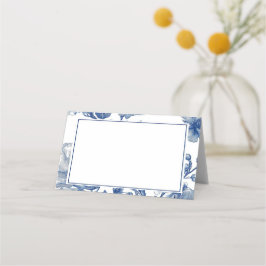 Navy Blaues Blumenhochzeit Platzkarte
