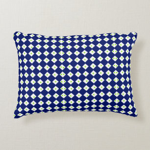 Navy Blaues Diamant-Geometrisches Muster Dekokissen