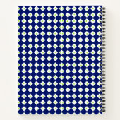 Navy Blaues Diamant-Geometrisches Muster Notizblock (Rückseite)