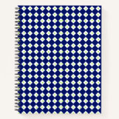 Navy Blaues Diamant-Geometrisches Muster Notizblock (Vorderseite)