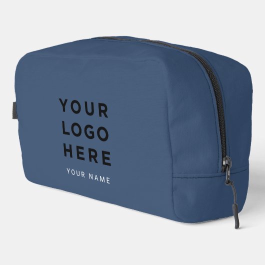 Navy Blaues Geschäft-Logo Name Instagram Reise Waschbeutel (Rechte Ecke)